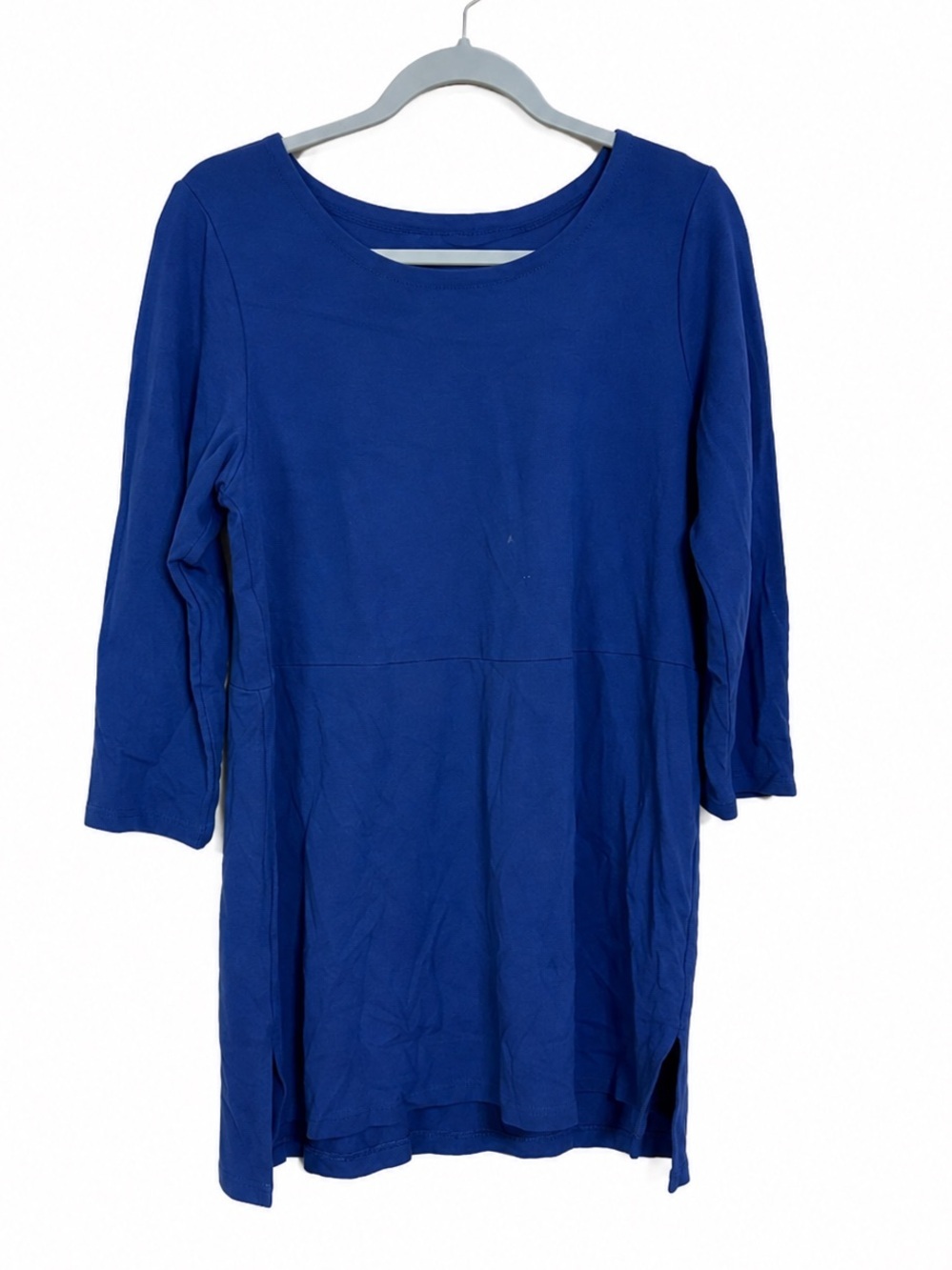 J Jill Top Womens Medium Ponte Tunic Split Hem Wide Neck Stretchy Minimalist